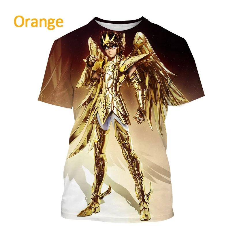 Unisex's Classic Manga Cartoon Casual Harajuku Style Streetwear Top Japanese Anime Saint Seiya Print Short-sleeved T Shirt