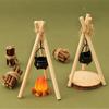 1 Set Micro Garden Landscape Decoration 1:12 Dollhouse Camping Campfire Scene Model Miniature Bonfire Ornament Diy Accessories