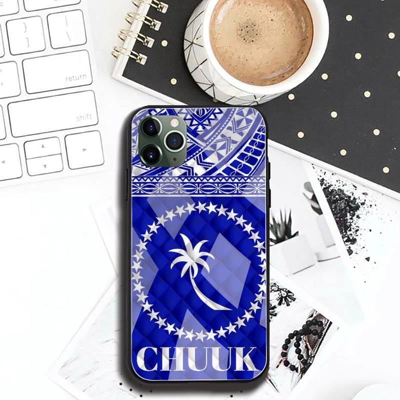 Чуук Чуукский Прайд 691 Флаг Чехол для телефона Закаленное стекло Для iPhone 12 pro max mini 11 Pro XR XS MAX 8 X 7 6S 6 Plus SE 2020 чехол