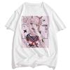 Men's Senpai Anime Girl Nerdy Modal White Print T-shirt Women Manga Streetwear Tee Shirt