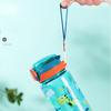 600ml Cartoon Water Bottle Equipped With Straw Portable Kids Water Sippy Cup Leakproof Plastic Water Bottles Summer Travel Kids Water  Practical Use