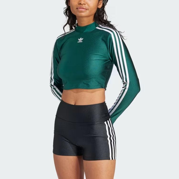 adidas Originals Кроп-топ с длинным рукавом и 3 полосками T Женский IR8136