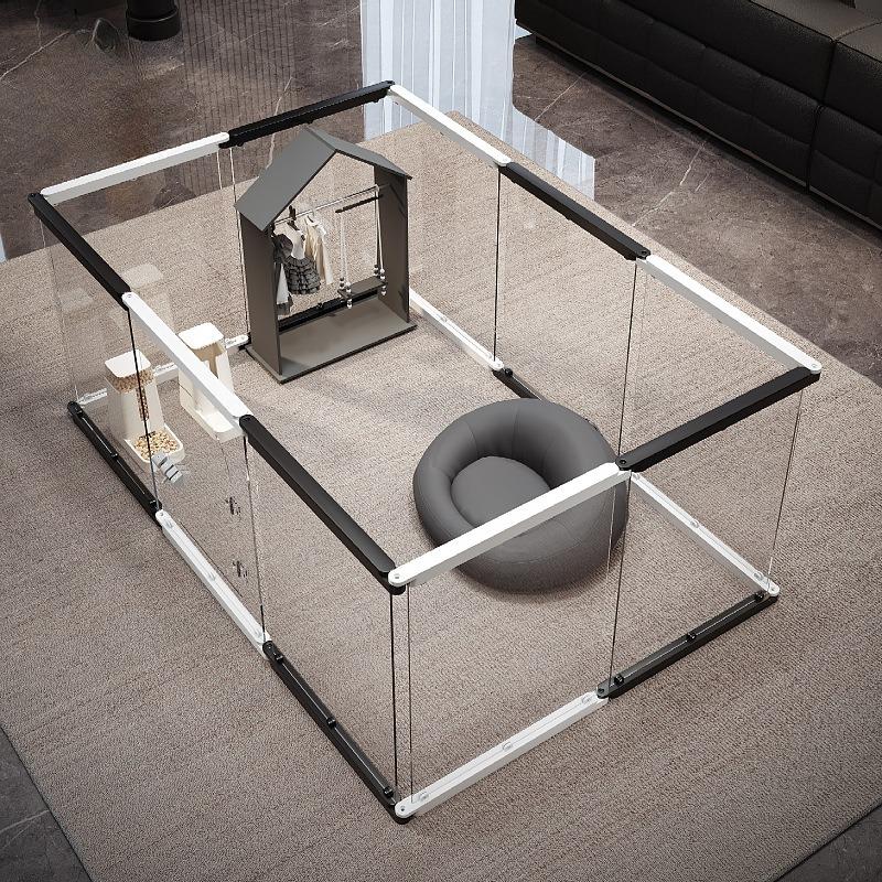 Pet Transparent Fence Dog Cage Indoor Anti-jailbreak Free Combination Dog House Height 60cm Pet Isolation Protect Safety Cage