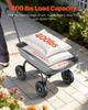 Garden Dump Cart, 181 kg Poly Dump Cart, Garden Carts Dumps Wagon with 90° Quick-Dumps Mechanism, 180° Swivel Wheels, 270° Flexible Rotating Bearings,