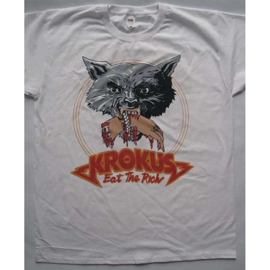Krokus Eat The Rich Tour #039;83 TSHIRT Cotton Classic Unisex Tee All Sizes S292 Unisex T-Shirt