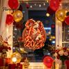 Russian New Year Party Supplies 2027 Flame Goat Static Glass Sticker, PVC Ram Window Cling for Home and Store Decoration, Removable Decor Red