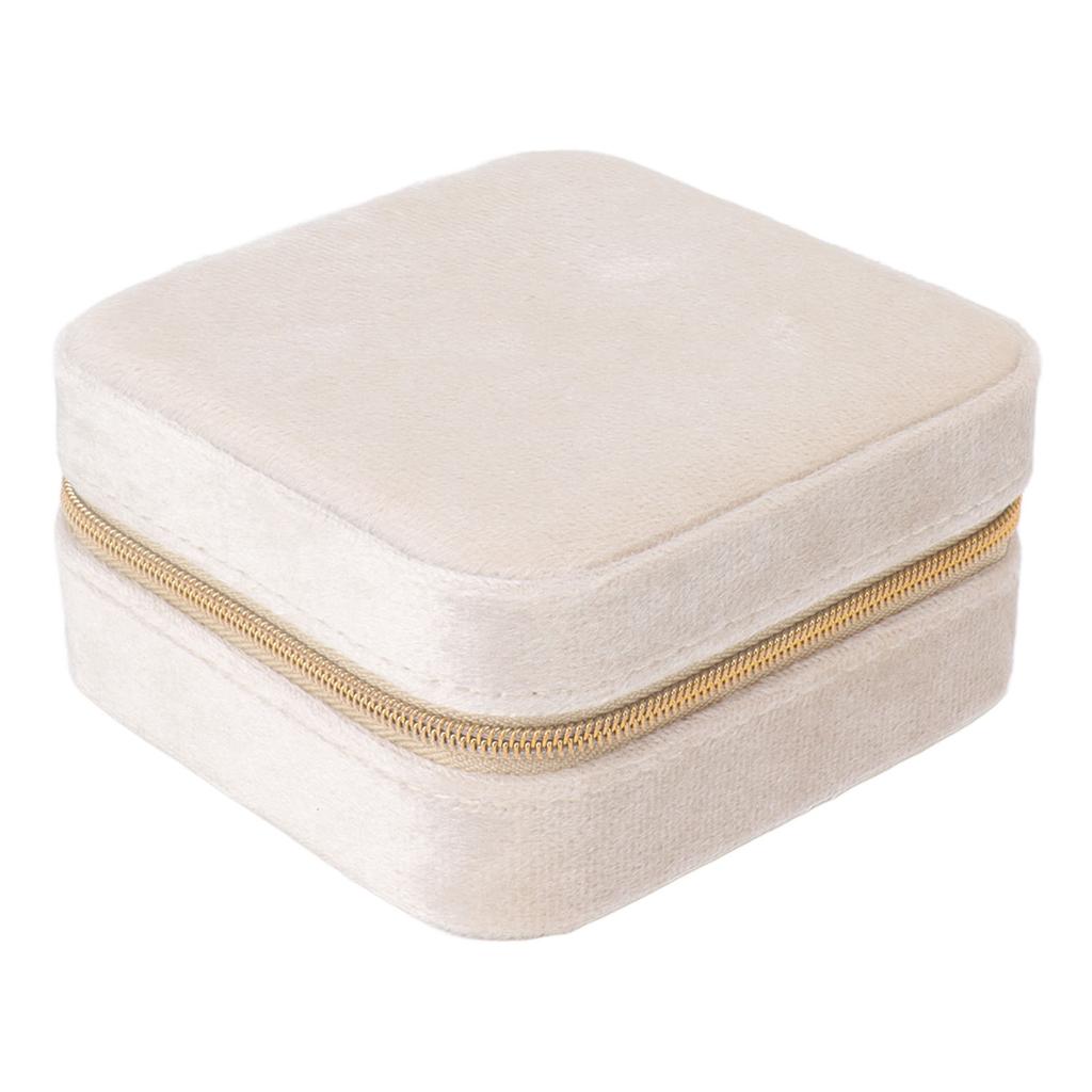 Velvet Travel Jewelry Box Organizer 2 Layer Small Portable Storage Case 2 Layer for Necklaces Rings