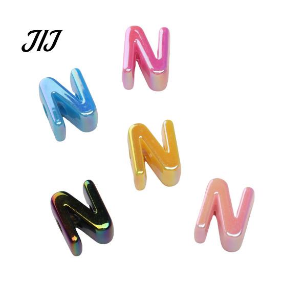 Alphabet Beads Kit 5Pcs DIY Acrylic Bubble Letter Beads, Colorful Large for Handmade Craft Accessories Jewelry Crafts Making, Spacer Crafting Projects