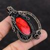 Red Fire Labradorite Pendant Copper Wire Wrapped Gemstone Pendant Red Fire Labradorite Jewelry Handmade Pendant Copper Wire Jewelry For Gift