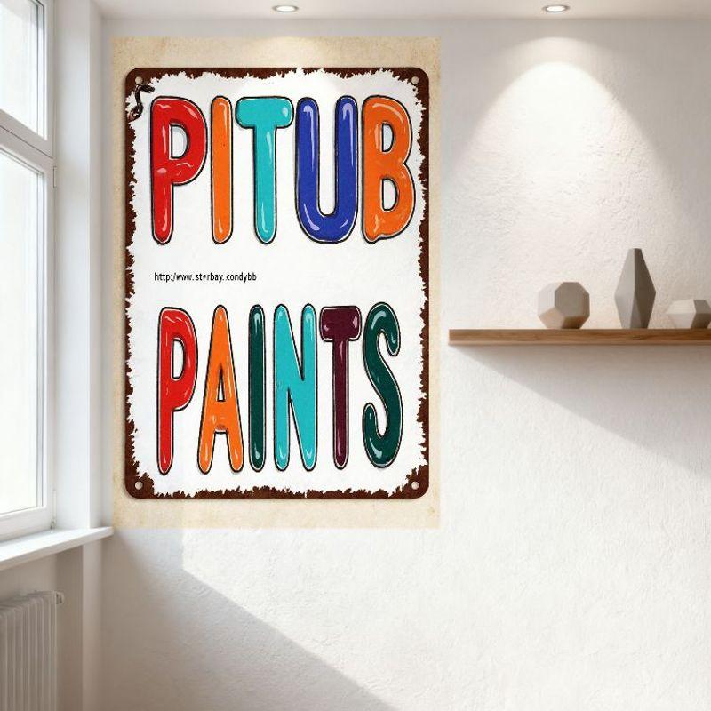 Vintage Pitub Paints Metal Sign Distressed Aged Tin Sign with Colorful 3D Letters for Bar Pub Home Cafe Wall Decor