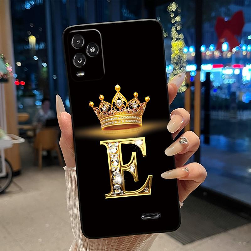 Crown Initial Letter Black Case For BLU View 5 Pro Protective Soft Silicone Shockproof Casing For BLU View 5 Pro Back Cover