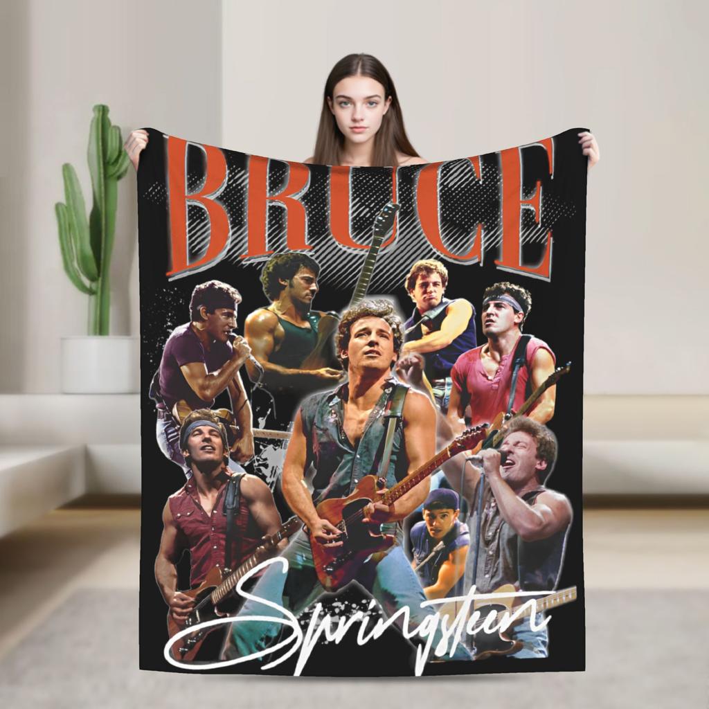 Bruceed Springsteened Concert Tour Throw Blanket for Couch Fuzzy Plush Blanket 50x60 Inch Multi-size Bedspreads for All Seasons