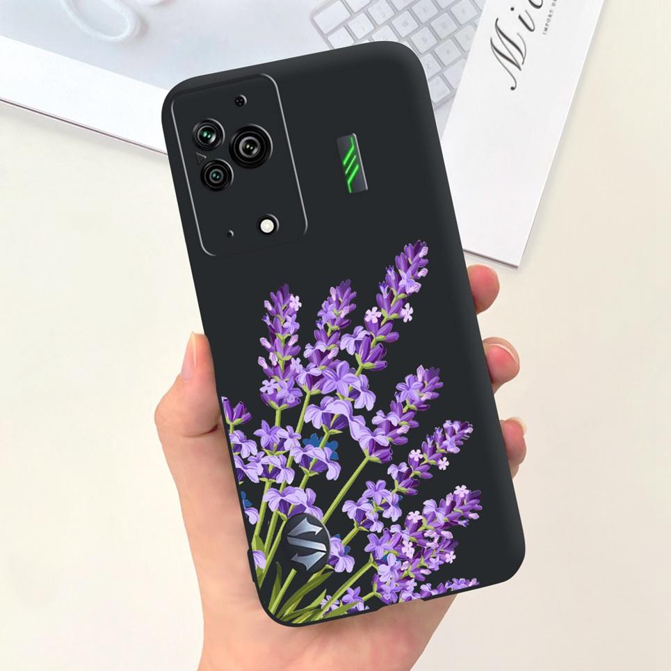 Чехол для телефона Black Shark 5 5Pro Буквы-прозвища Мягкий на ощупь Задняя крышка Черный силиконовый бампер Оболочка Xiaomi Blackshark 5 Pro