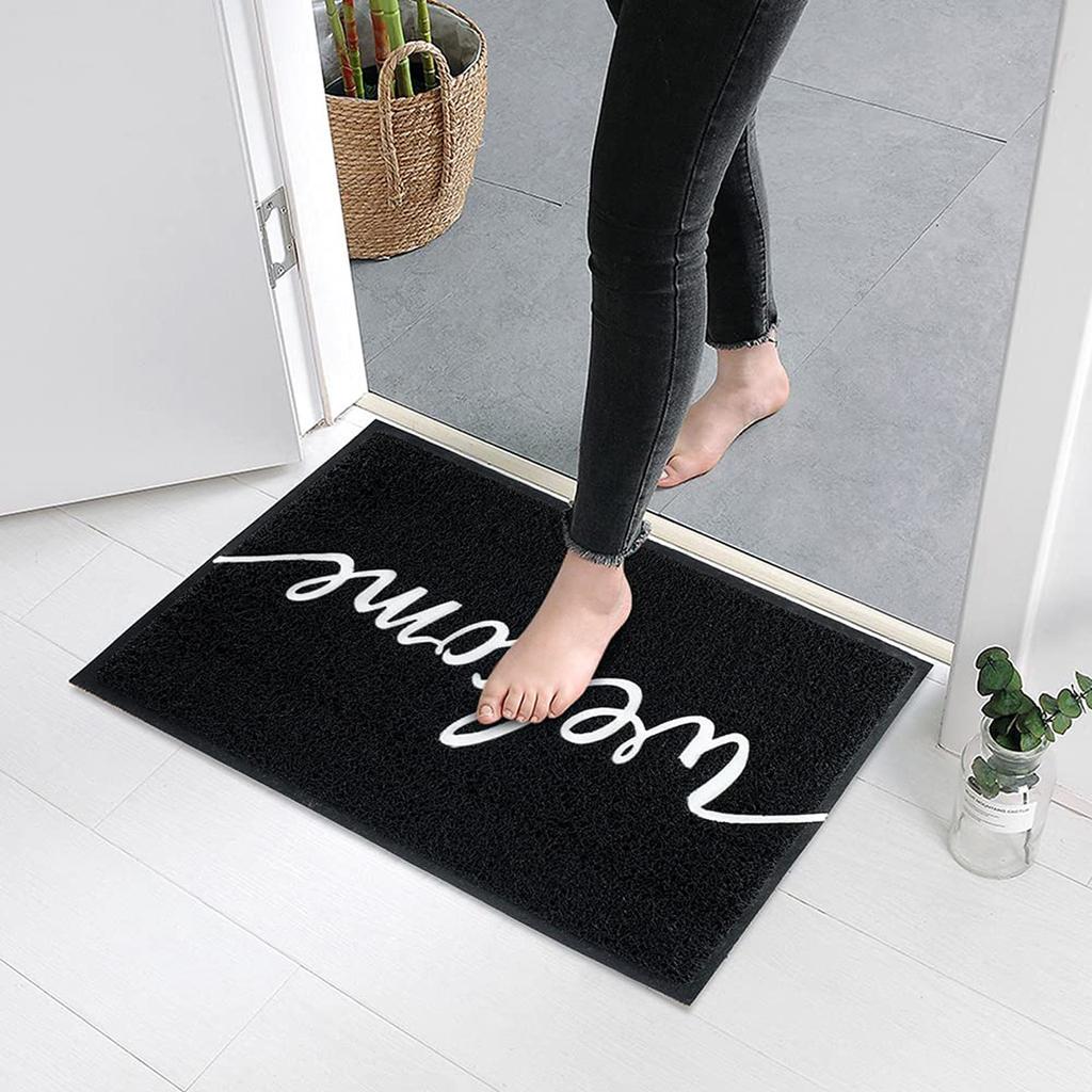 PVC Door Mat, Love Home Front, Foot Pad, Home Garden Decoration, Outdoor Carpet, Black and Gray, Rectangle Floor,Mall Hotel