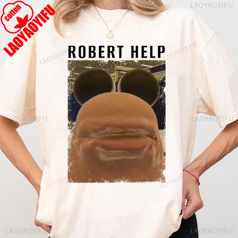 Funny Marcus The Worm Robert Help Meme Weirdcore Internet Humor Tee Viral Meme Graphic Top Surreal Aesthetic Funny Gift Unisex