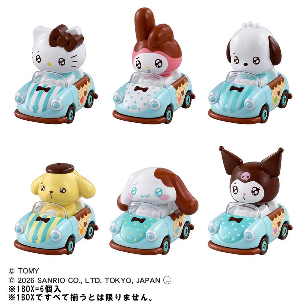 Takara Tomy Tomica Dream Tomica TOMICA TUNES SANRIO CHARACTERS BOX Miniature Car Toy 3 and Vol.2 (Ages up)