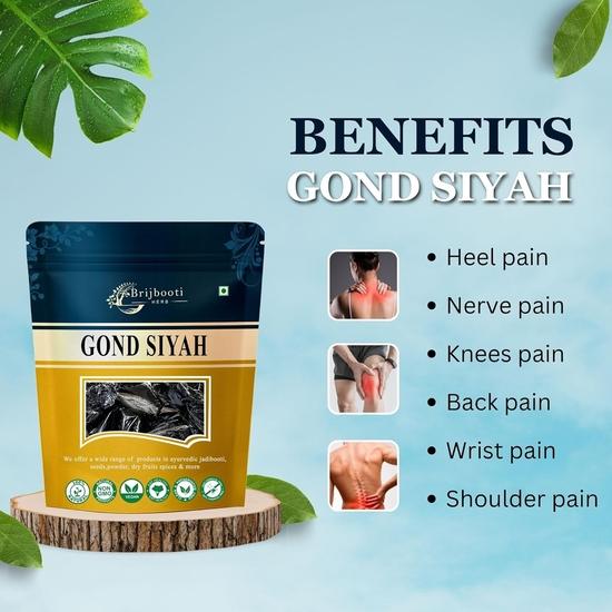BrijBooti Gond Siyah - Kala Gond - Black Gum For Joint and Back Pain 100 Gr