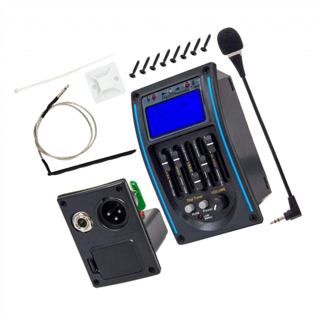 5-полосный звукосниматель для акустической гитары, предусилитель, тюнер с ЖК-экраном, микрофон, аксессуары для гитары, звукосниматель для гитары, акустический