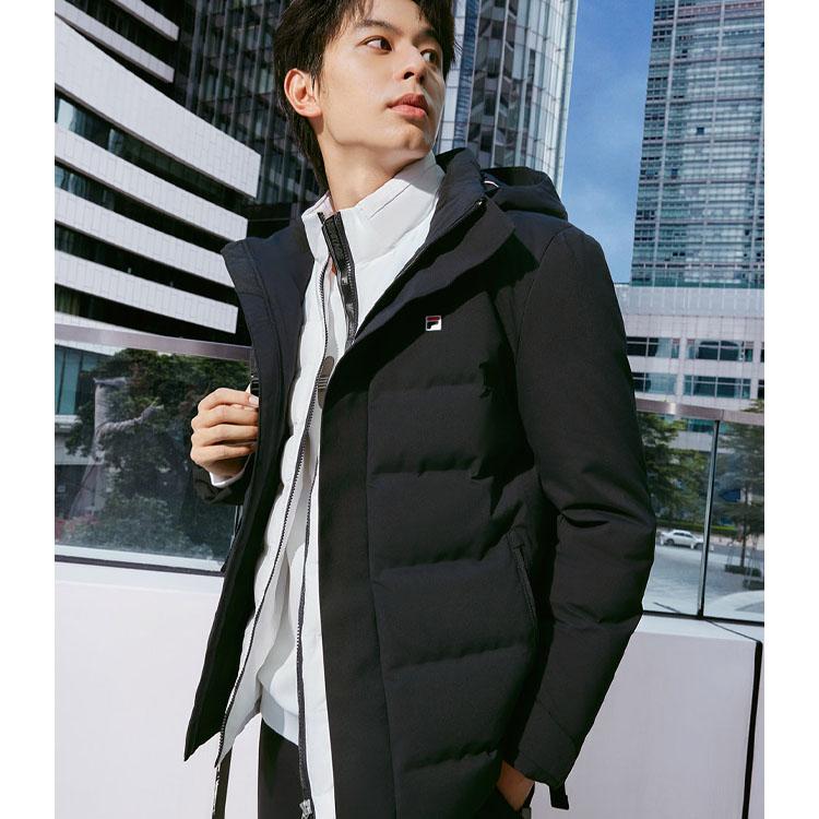 Fila 2023 Зима Новинка Базовая Простая Удобная Повседневная Теплая Пуховая Куртка Мужская Верхняя Одежда Легендарно-Синий F11M341904F-NV