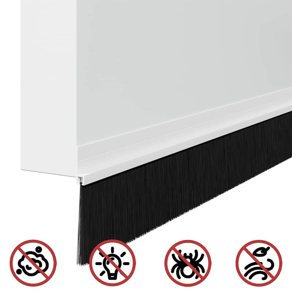 Self Adhesive Door Brush Seals 2 pcs White 100 cm