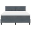 LED Box Spring Bed with Headboard Dark Grey 140 x 200 cm Velvet