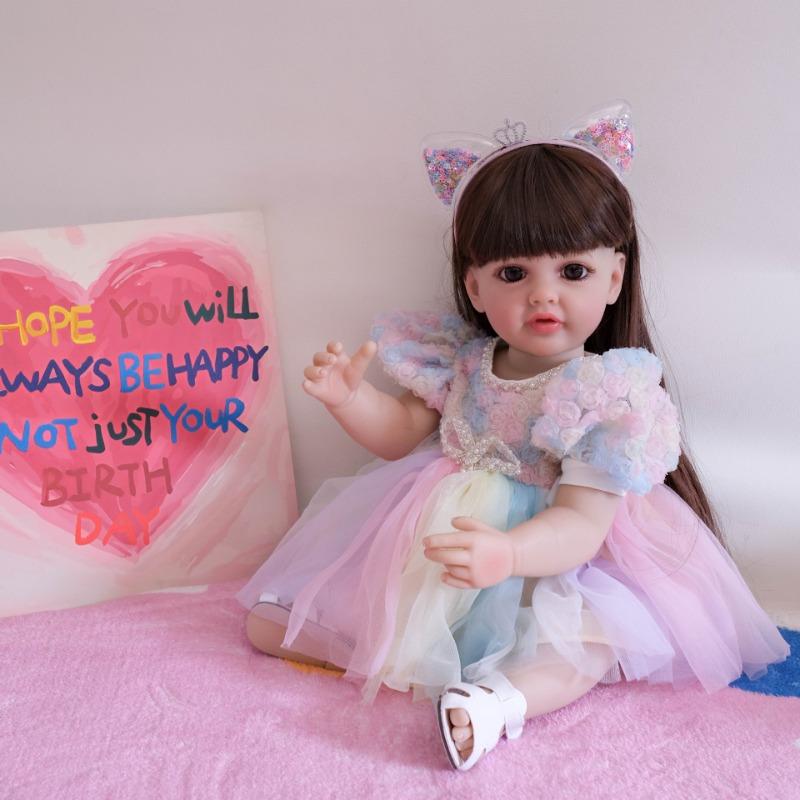 Реалистичная 55 см полностью силиконовая кукла Reborn Baby Betty So Truly Like Toddler Baby Dolls для девочек с прямой ножкой, стоящая Reborn Boneca Menina, подарок для ребенка