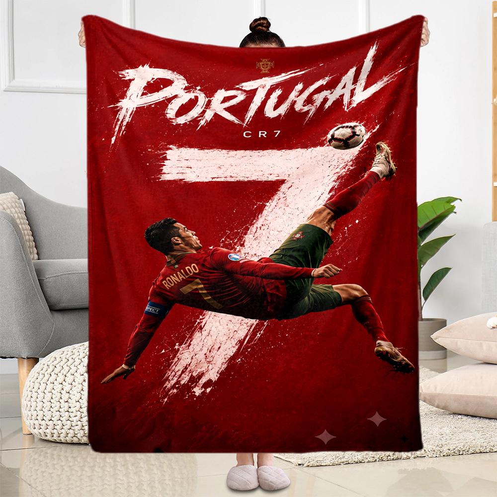 Ronaldo's Crz Football Legends Blanket Ultra-Soft Great for Sofa Livingroom Seaside Four Seasons Universal Modern Gift for Travel Home Birthdays