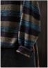 2025 Autumn Women's Striped Color Block Cotton Sweater - Loose Knit Versatile Pullover Base Layer