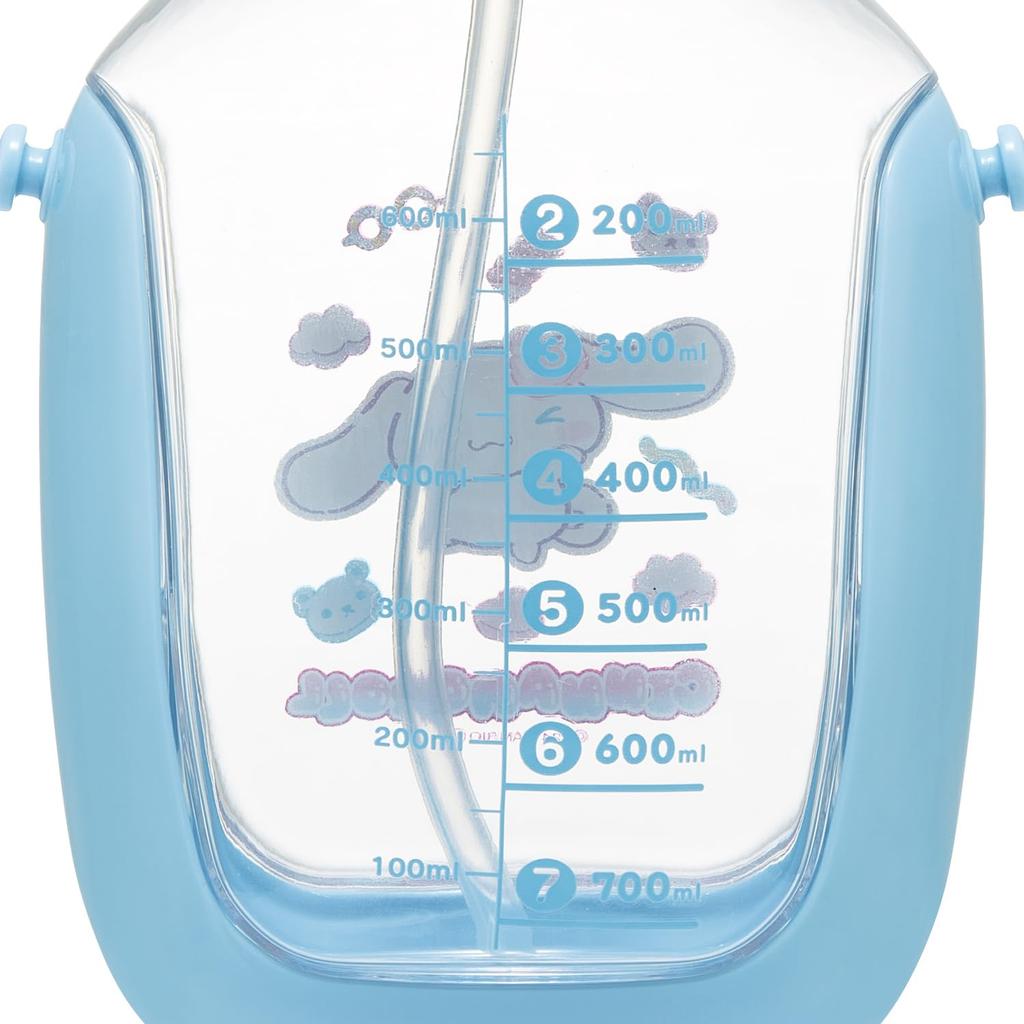 Skater One Push Straw Bottle Water Bottle with Shoulder Belt 780ml Sanrio Cinnamoroll Marsh Gumi PDSH8DX