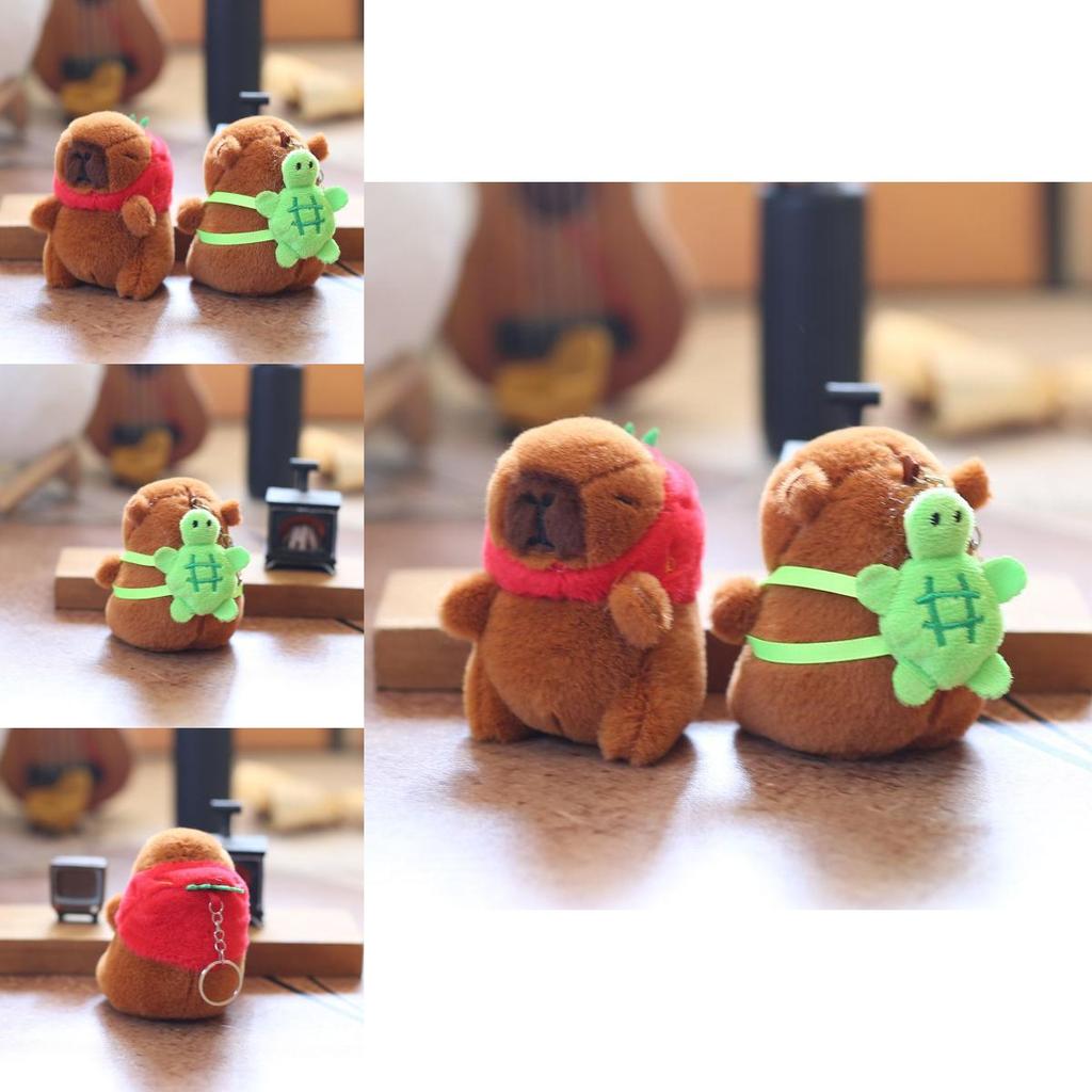 Capybara Plush Toy Keychain With Pp Cotton Fill For Kids Bag Charm Gift