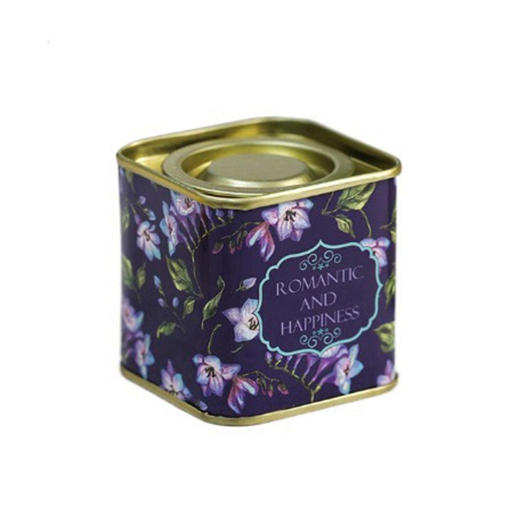 Квадратная жестяная коробка для чая, маленькая металлическая банка для чая, винтажный чай