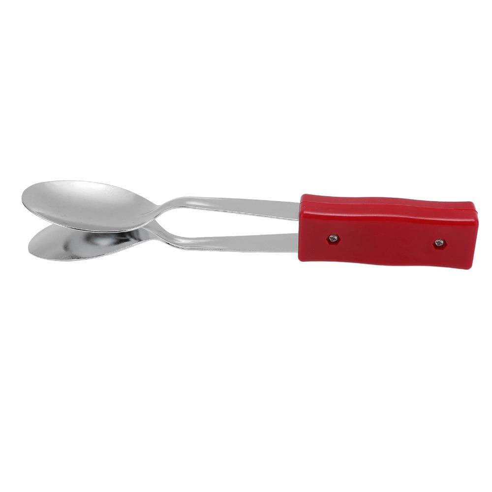 Silver+Red Musical Spoons Metal+Plastic Folk Music Tool Premium Folk Instrument Live Shows