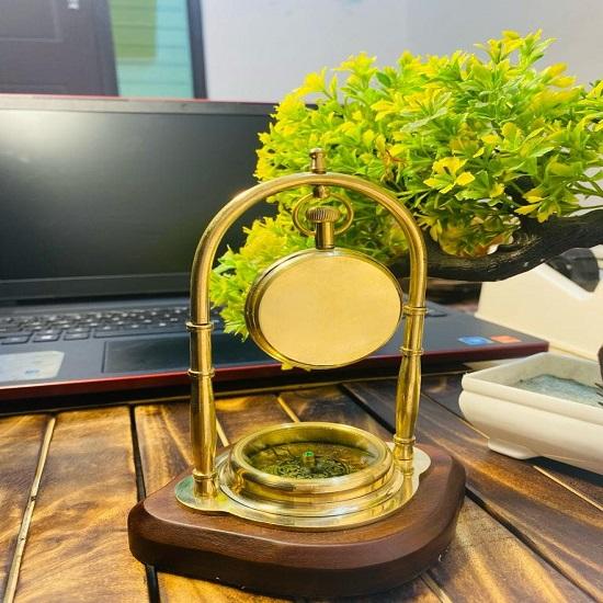 Латунные настольные часы, настольные латунные часы для офисного декора, рождественский подарок