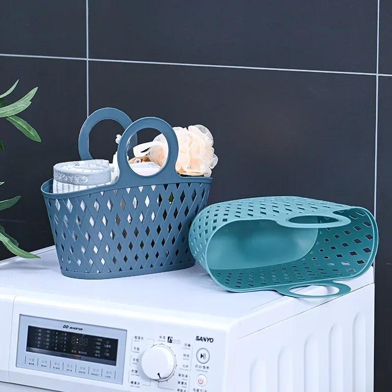 Портативная полая корзина для купания, корзина для хранения принадлежностей для мытья в ванной, сумка для рук, органайзер для слива белья, чехол для ванной комнаты