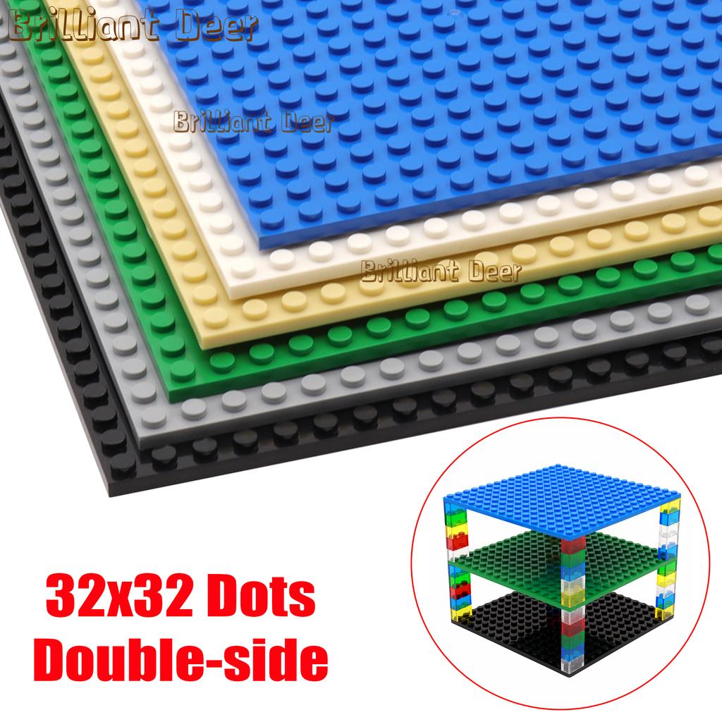 2 шт. Базовые пластины 32x32 точки, двусторонние, для конструктора, основа для постройки, подставка для фигурок, детские игрушки