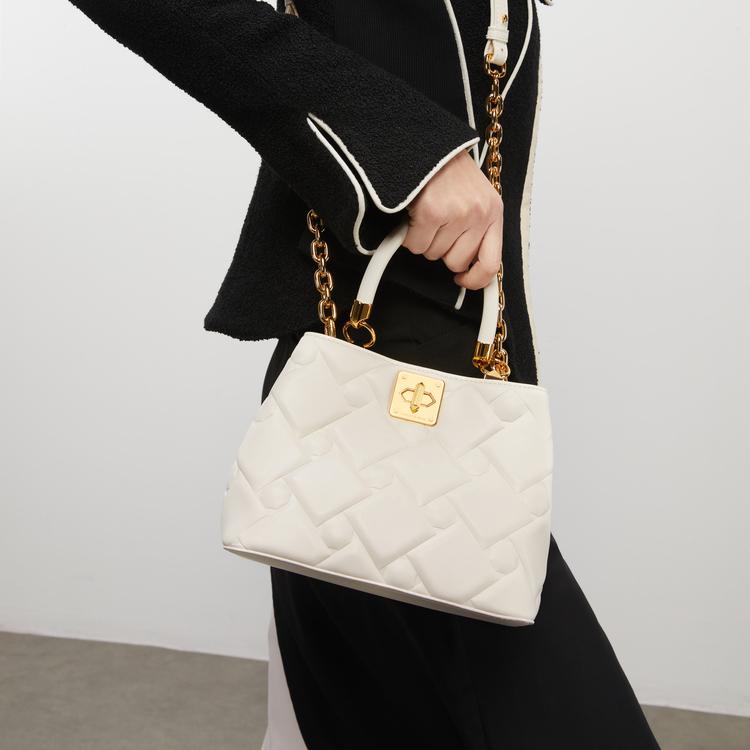 Charles & Keith Quilted Chic Versatile Fabric Small CK Bag Kelly Crossbody Handbag Small Size Women handbags CK2-50782081
