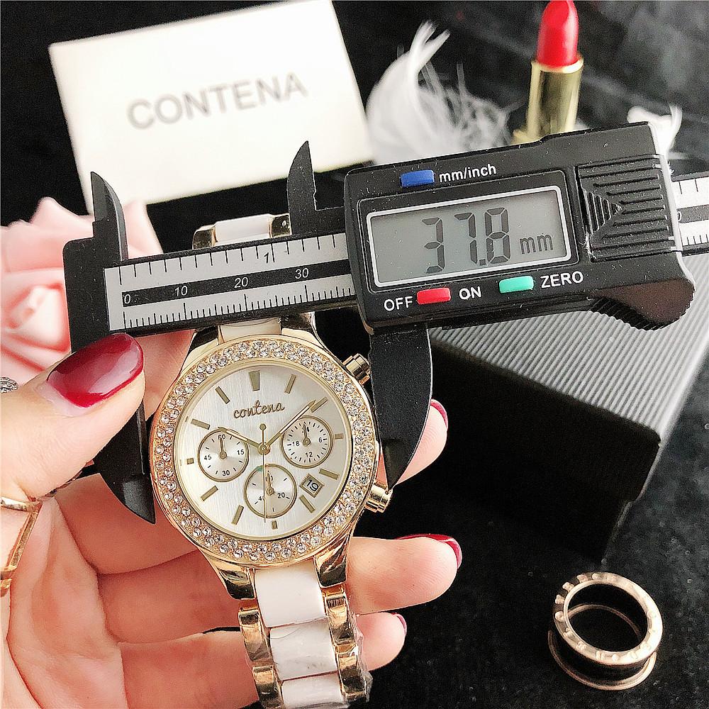 CONTENA Women Watches Top Brand Luxury Quartz Ladies Fashion Wristatch Rose Gold Diamond Female Clock Relogio Feminino