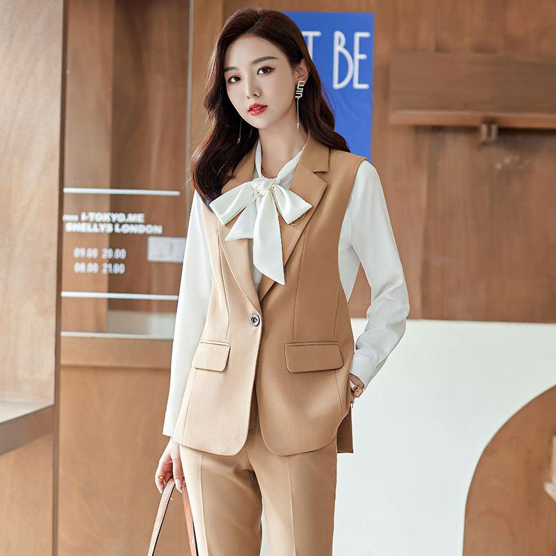 Модный и элегантный женский комплект из жилета и брюк для женщин