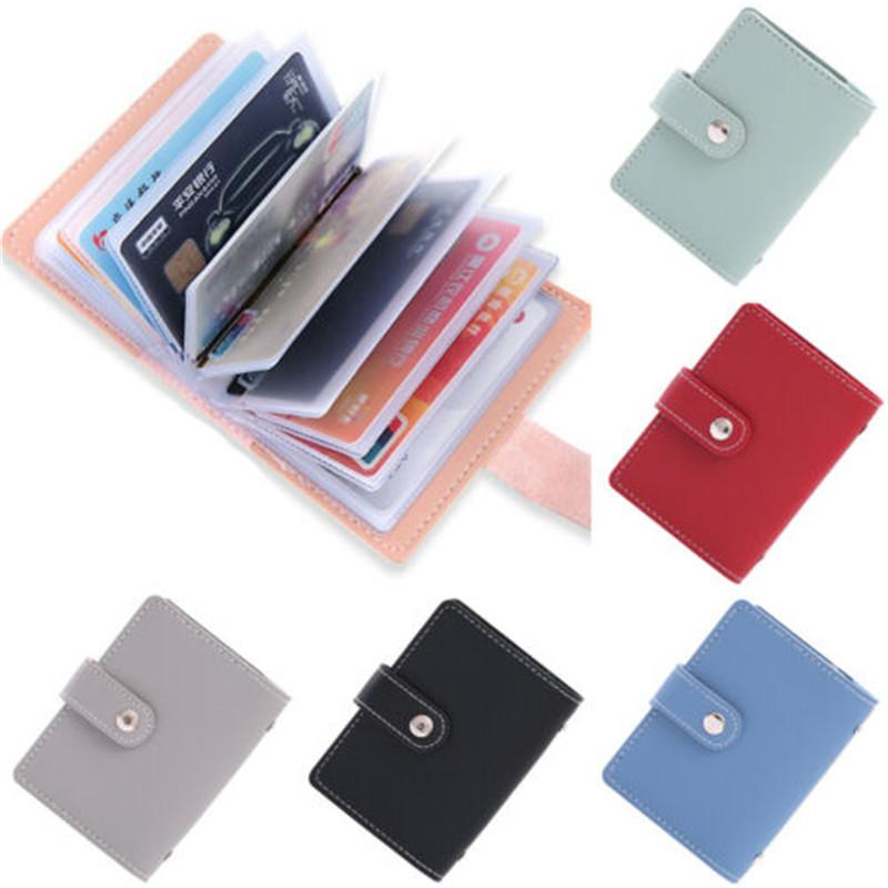 New Anti-theft ID Credit Card Holder Fashion Women's 26 Cards Slim PU Leather Pocket Case Purse Wallet Bag for Women Men Female
