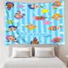Custom Name Bubble Guppies Print Tapestry, Backdrop, Easy Setup, Ideal for Bedroom, Office & Living Room, with Aesthetic Wall Hanging Decor.