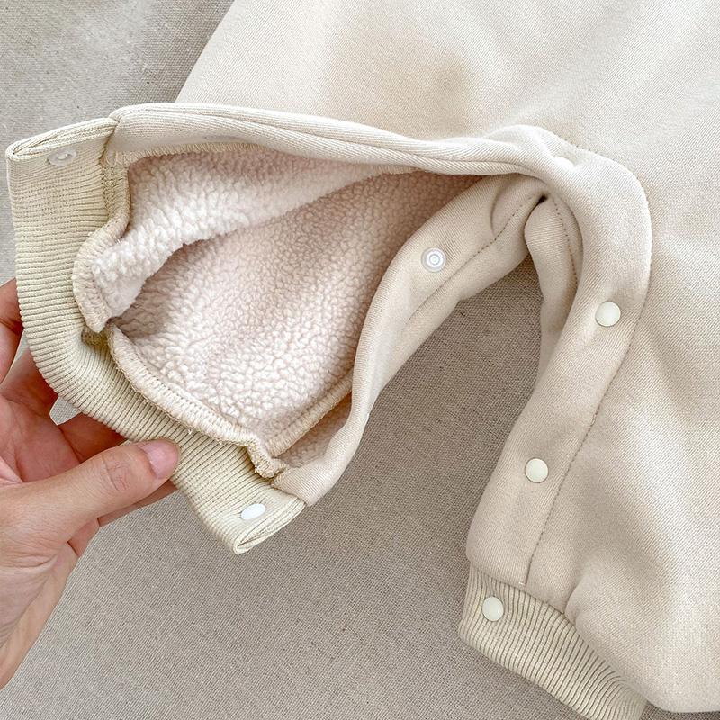 Зимний комбинезон для малышей из овечьей шерсти, детский комбинезон с медведем, утепленная одежда для маленьких мальчиков и девочек, наряд для малышей, комбинезон для младенцев