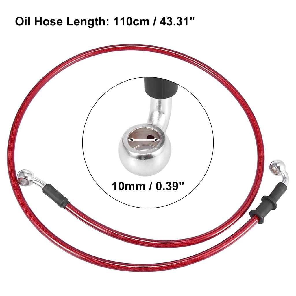 Motoforti Universal 40/50/60/70/110/130/140/180/190/200cm Motorcycle Brake Clutch Oil Hose Line Pipe Hydraulic Stainless Steel Throttles 2