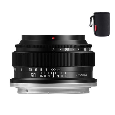 TTartisan 50mm F2 Full-Frame Manual Focus Lens for Sony E-Mount Cameras A7 A7II A7III A7R A7RII A7RIII A7RIV A7S A7SII A7SIII A9 A6400