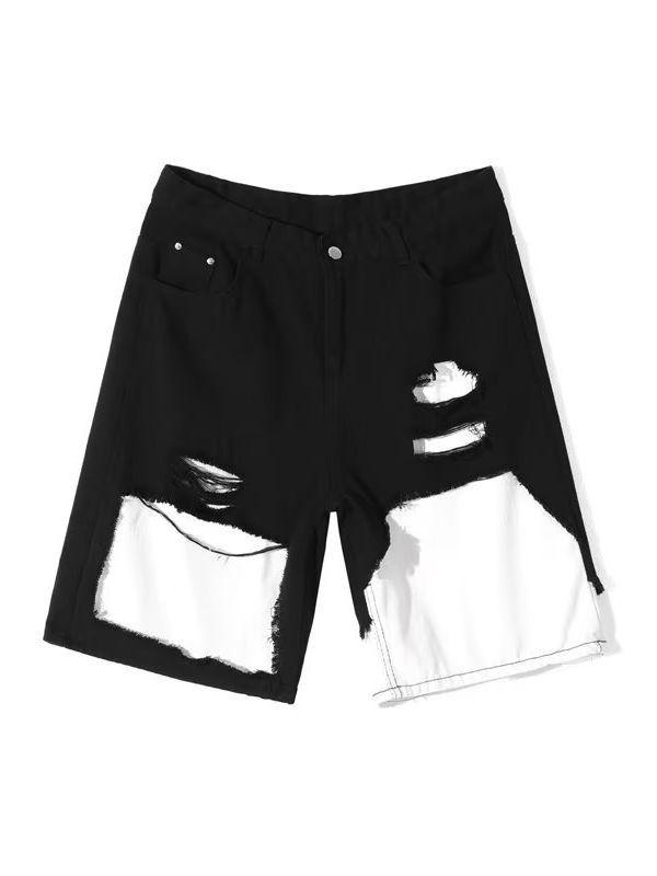 Расклешенные черно-белые мужские джинсы — американский стиль, дизайн Mandarin Duck, стильные широкие штанины уличного стиля.