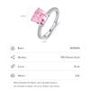 MODIAN Стерлингового Серебра 925 Розовое Измельченный Лед 2ct Квадратное Сверкающее Кольцо Для Женщин С Платиновым Покрытием Классические Свадебные Украшения Подарок