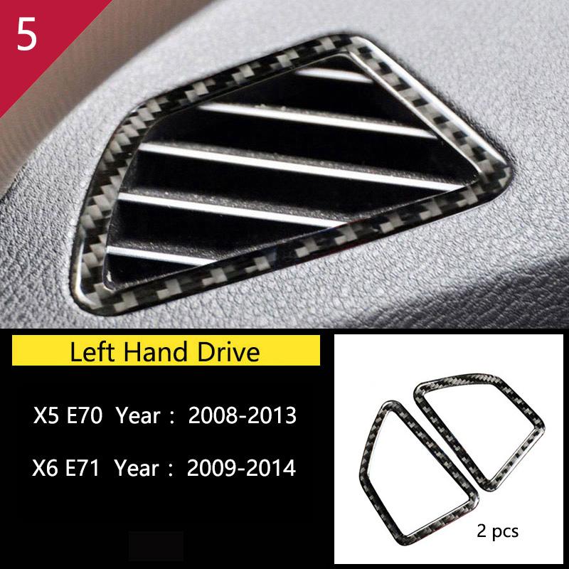Carbon Fiber For q5 E70 E71 X5 X6 Interior Gearshift Air Conditioning AC CD Panel Reading Light Cover Trim Sticker Accessories q5