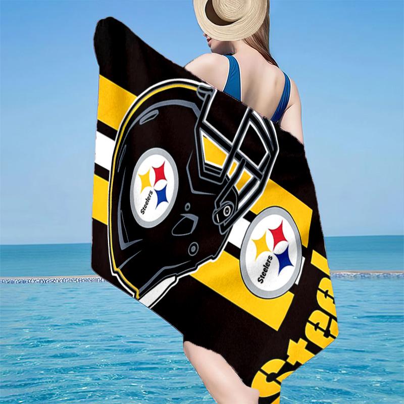 Pittsburgh Football Microfiber Beach Towel, Lightweight And Quick-Dry, for Summer Travel, Beach Essential, Swimming Pool