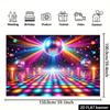 2D planar retro disco party backdrop fabric, the picture includes disco balls.