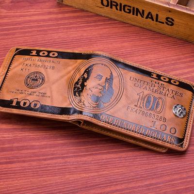 Мужские кошельки с рисунком 100 долларов США Кошелек Мужской кожаный кошелек Держатель для фотокарт Модный кошелек большой вместимости Сумка