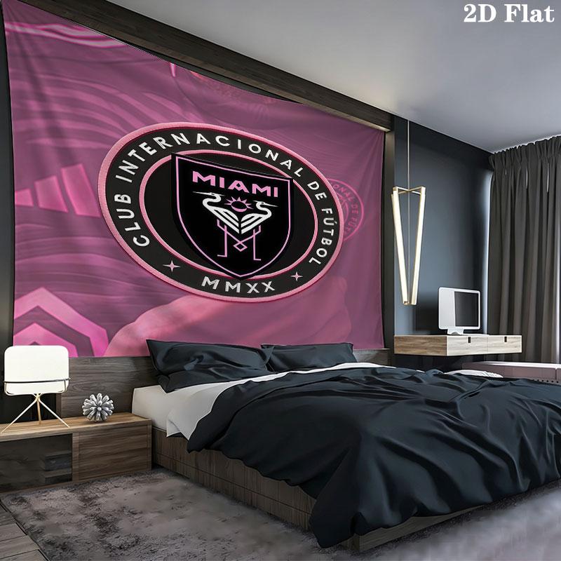 Inter Miami CF Wall Tapestry Aesthetic Wall Hanging Printed Fabric Blanket Decorative Tapestries for Bedroom Living Room Home Decor